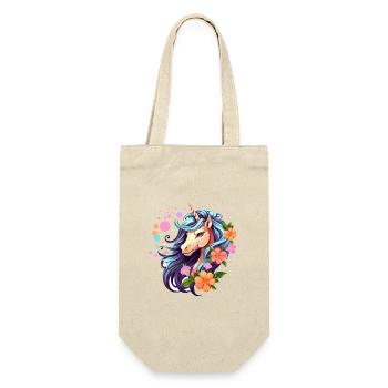Licorne bleue avec couronne florale - Sac à bouteille - nature - Devant