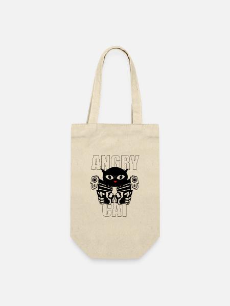 Angry Cat - Geschenkbeutel für Flaschen - Natur