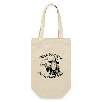 Aus den Zaubern, aber nicht aus den Hüllen - Cool Wizard - Geschenkbeutel für Flaschen - Natur - Vorne