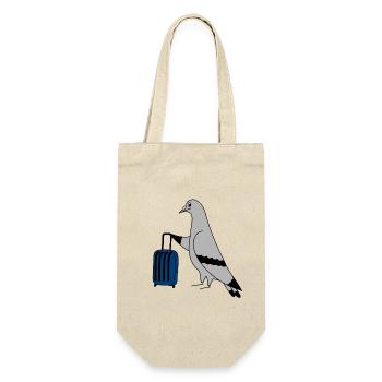 Pigeon with Valise – Illustration urbaine minimaliste - Sac à bouteille - nature - Devant