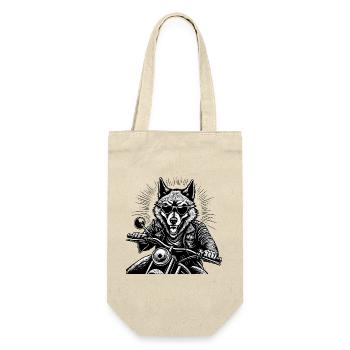 Wolf on Motorcycle Leather Jacket Graphic - Gift Bag for Bottles - nature - Front