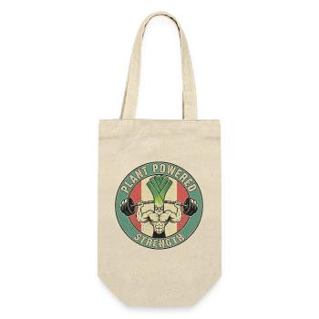 Strong Leek Weightlifting Design Fitness Vegan - Gift Bag for Bottles - nature - Front