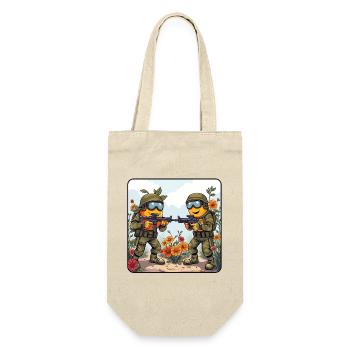 Blütenkampf Duo - Geschenkbeutel für Flaschen - Natur - Vorne