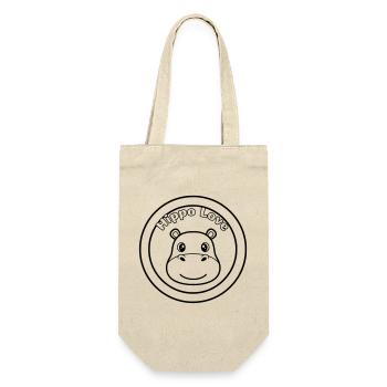 Hippo Love Nilpferd Logo - Gift Bag for Bottles - nature - Front