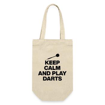 KEEP CALM AND PLAY DARTS! 180 PFEILE - Geschenkbeutel für Flaschen - Natur - Vorne