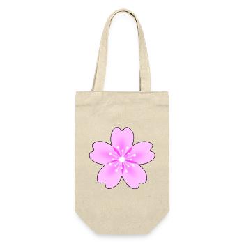 Fleur rose avec des rayons néon - Sac à bouteille - nature - Devant