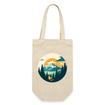 Berge Bergwald Hochgebirge Hiking Kreis Motiv - Geschenkbeutel für Flaschen - Natur - Vorne