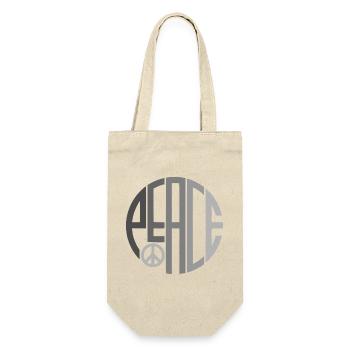 Circle Typography Peace with Peace Sign - Gift Bag for Bottles - nature - Front