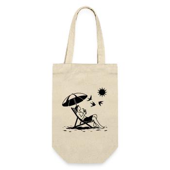 Relaxing in a deck chair on the beach - Gift Bag for Bottles - nature - Front