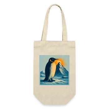 Polarstrand-Pinguin im Sonnenaufgang - Geschenkbeutel für Flaschen - Natur - Vorne