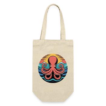 Retro Octopus Sunset Squid Motif - Gift Bag for Bottles - nature - Front