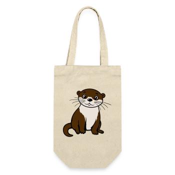 Loutre mignonne Kawaii Adore des animaux cadeau - Sac à bouteille - nature - Devant