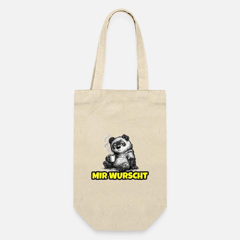 I don't care – Grumpy Bear with Coffee (Sketch) - Gift Bag for Bottles - nature