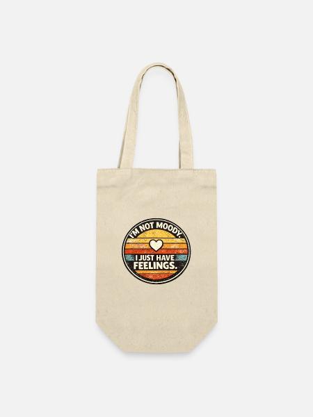 Nicht Launisch Gefühle Retro - Geschenkbeutel für Flaschen - Natur
