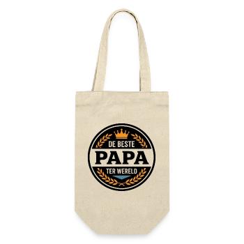 Leuk Vaderdag Shirt, Hoodie Beste Papa - Geschenkbeutel für Flaschen - Natur - Vorne