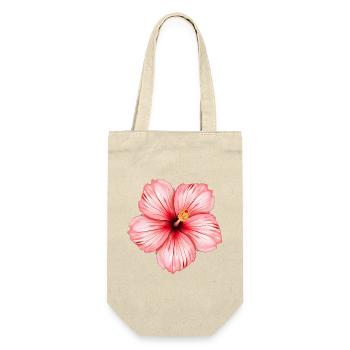 Hibiskus Blume - Geschenkbeutel für Flaschen - Natur - Vorne