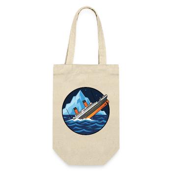 Titanic Schiff Eisberg Illustration - Sac à bouteille - nature - Devant