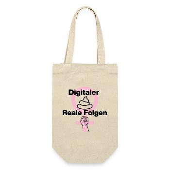 DIGITALER KACK, REALE FOLGEN! ♀️GIRL POWER, FEMALE - Geschenkbeutel für Flaschen - Natur - Vorne