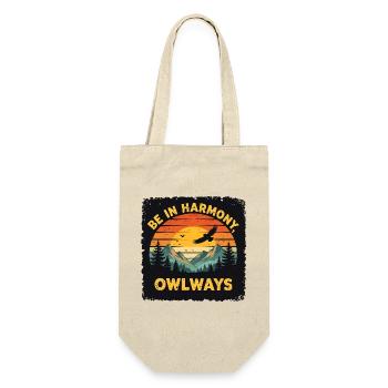 Owl Harmony at Sunset - Gift Bag for Bottles - nature - Front