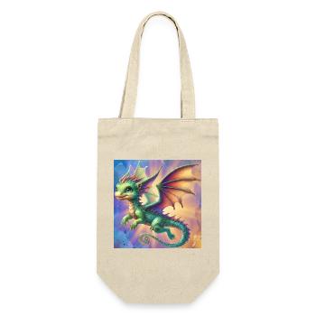 Drache - Geschenkbeutel für Flaschen - Natur - Vorne