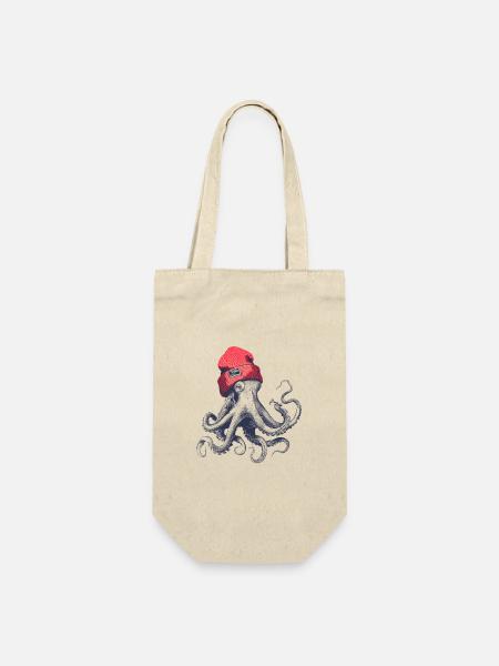 Pillepalle Oktopus - Geschenkbeutel für Flaschen - Natur