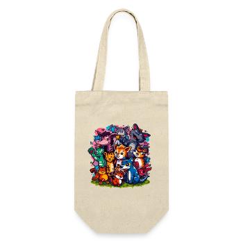 Animals Group Cartoon Colors - Gift Bag for Bottles - nature - Front