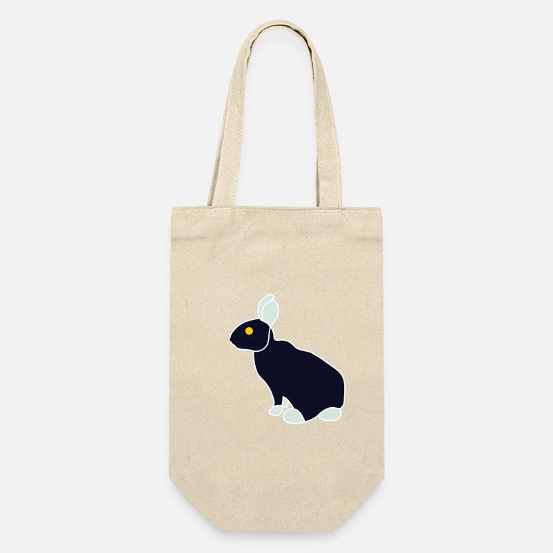 Minimalistischer Blue Black Rabbit - Geschenkbeutel für Flaschen - Natur