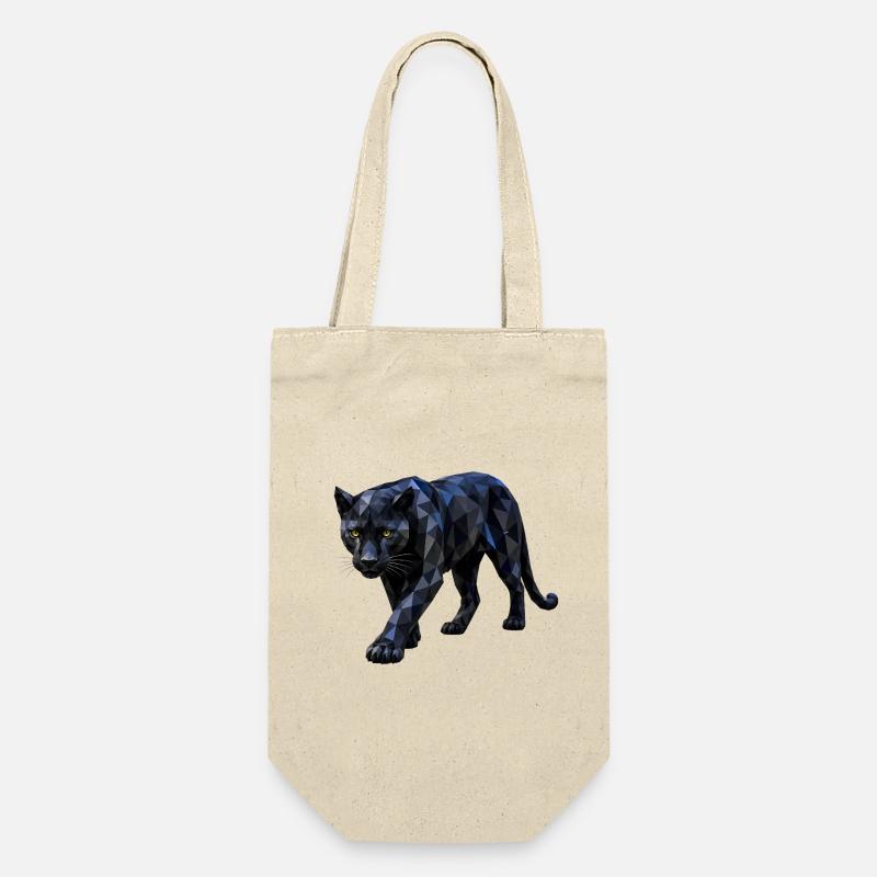 Polygon-Panther - Geschenkbeutel für Flaschen - Natur