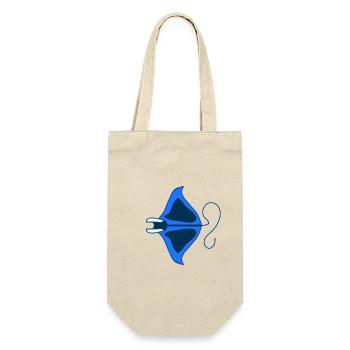 Manta Linear Blue stilisiert - Geschenkbeutel für Flaschen - Natur - Vorne
