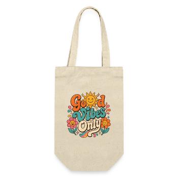 Good Vibe's Only Retro Floral - Gift Bag for Bottles - nature - Front