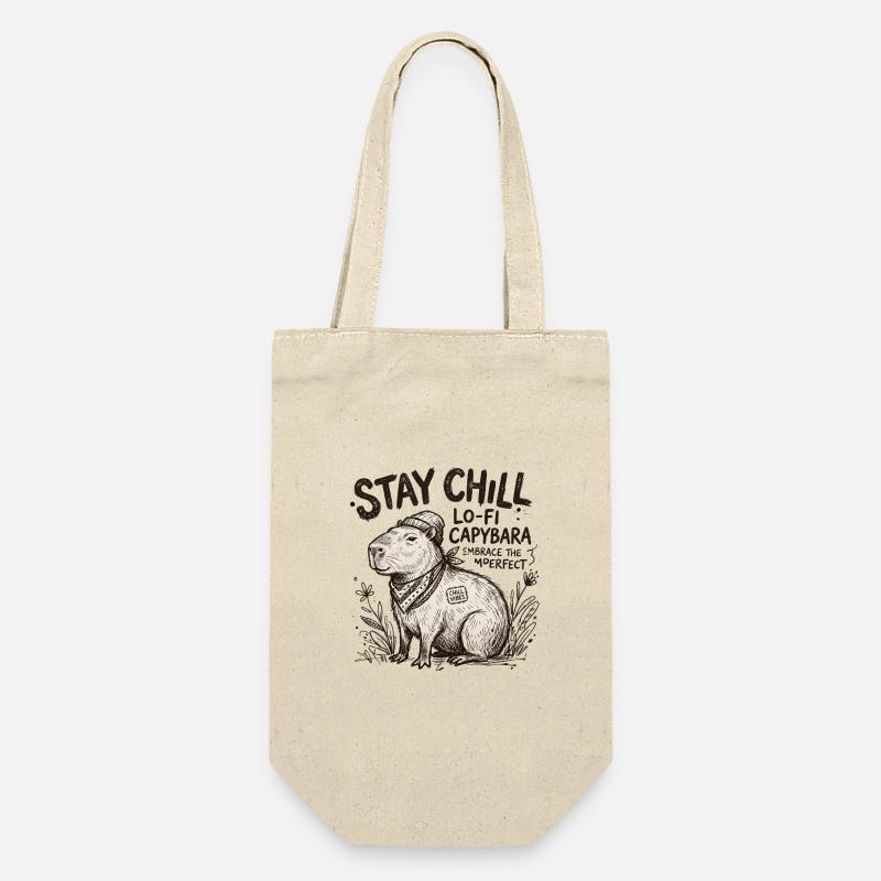 Capybara Chill LoFi Artwork - Geschenkbeutel für Flaschen - Natur