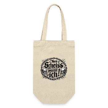 Nen Scheiss Muss Ich Metal Schädel - Geschenkbeutel für Flaschen - Natur - Vorne