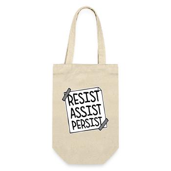 Resist Assist Persist Activism Motivation Logo - Gift Bag for Bottles - nature - Front