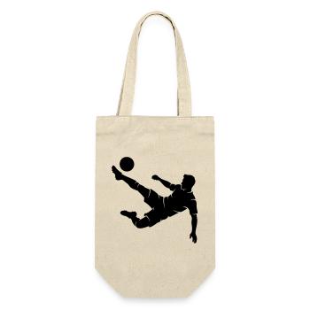 Fussballer Fallrückzieher Silhouette - Geschenkbeutel für Flaschen - Natur - Vorne