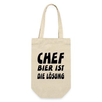 Chef - Geschenkbeutel für Flaschen - Natur - Vorne