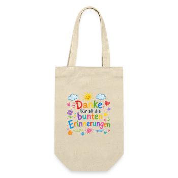 Danke für all die bunten Erinnerungen! - Geschenkbeutel für Flaschen - Natur - Vorne