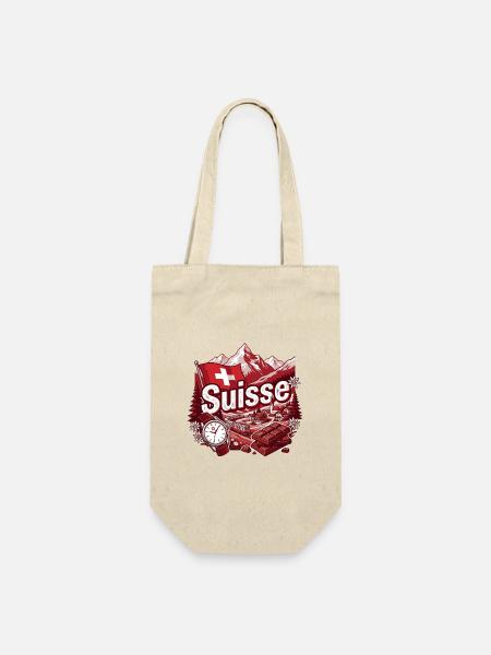 Schweiz, Schweiz Schweiz - Geschenkbeutel für Flaschen - Natur
