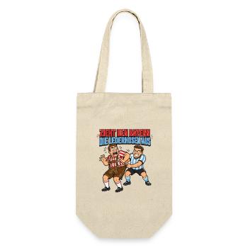 Zieht den Bayern die Lederhosen aus - Geschenkbeutel für Flaschen - Natur - Vorne