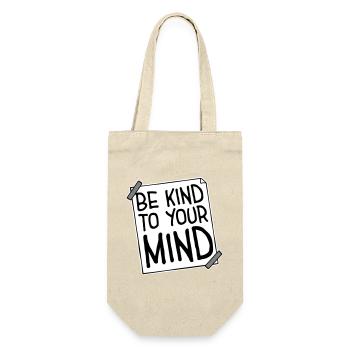 Be Kind To Your Mind Lustig Psychisch Gesund Logo - Geschenkbeutel für Flaschen - Natur - Vorne
