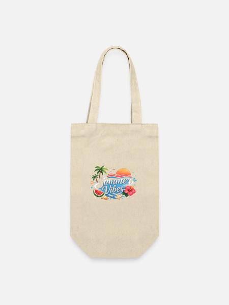 Summer Vibes Tropical Beach T-Shirt Design - Geschenkbeutel für Flaschen - Natur