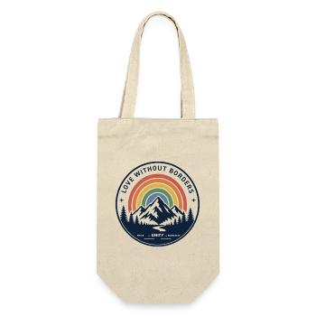 Liebe ohne Grenzen Regenbogenberg - Geschenkbeutel für Flaschen - Natur - Vorne