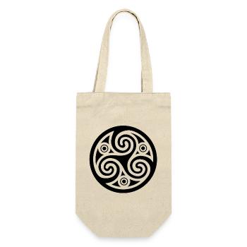 Cercle spirale celte (noir) - Sac à bouteille - nature - Devant