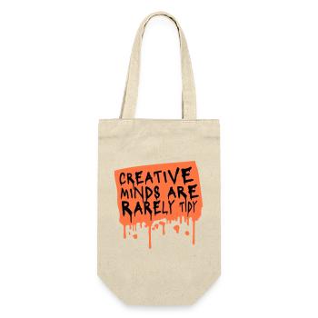 Les esprits créatifs sont rarement bien rangés Logo créatif drôle - Sac à bouteille - nature - Devant