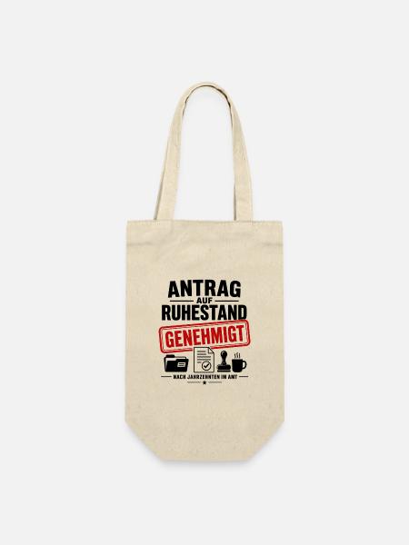 Antrag auf Ruhestand genehmigt - Geschenkbeutel für Flaschen - Natur