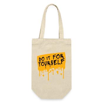 Do It For Yourself Inspirierend Selbstliebe Zitat - Geschenkbeutel für Flaschen - Natur - Vorne