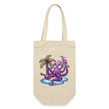 Oktopus Sommer Urlaub - Geschenkbeutel für Flaschen - Natur - Vorne