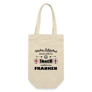 Heraldisches Schildtrio Franken - Geschenkbeutel für Flaschen - Natur - Vorne