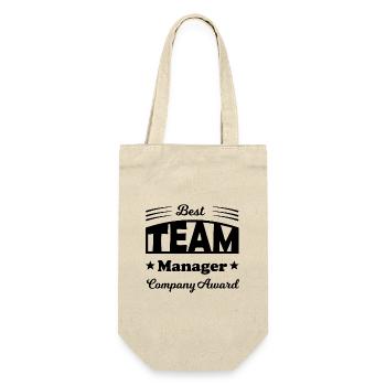 Bester Team Manager - Geschenkbeutel für Flaschen - Natur - Vorne