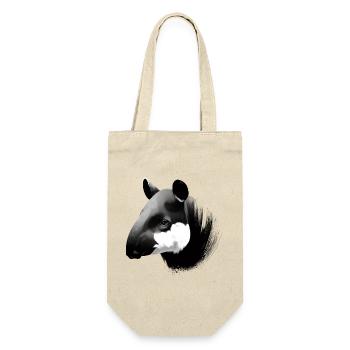 Schabrackentapir - Geschenkbeutel für Flaschen - Natur - Vorne
