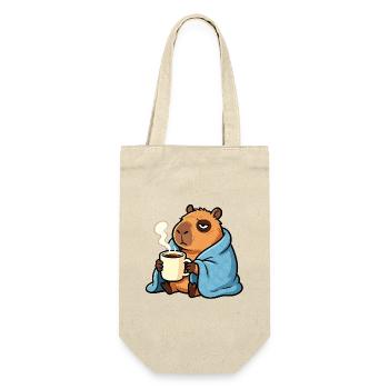 Don't Worry, Be Capy - Funny Coffee Capybara - Gift Bag for Bottles - nature - Front
